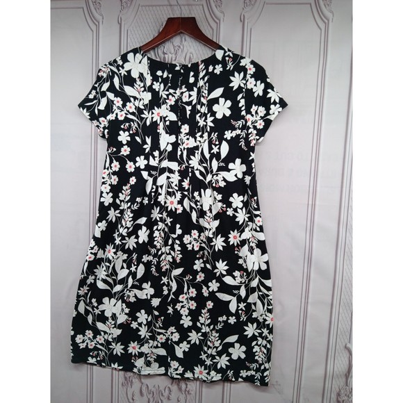 J. Jill Wearever Collection Dress Womens Size XS Button Down Pleated Back Floral - Picture 15 of 16